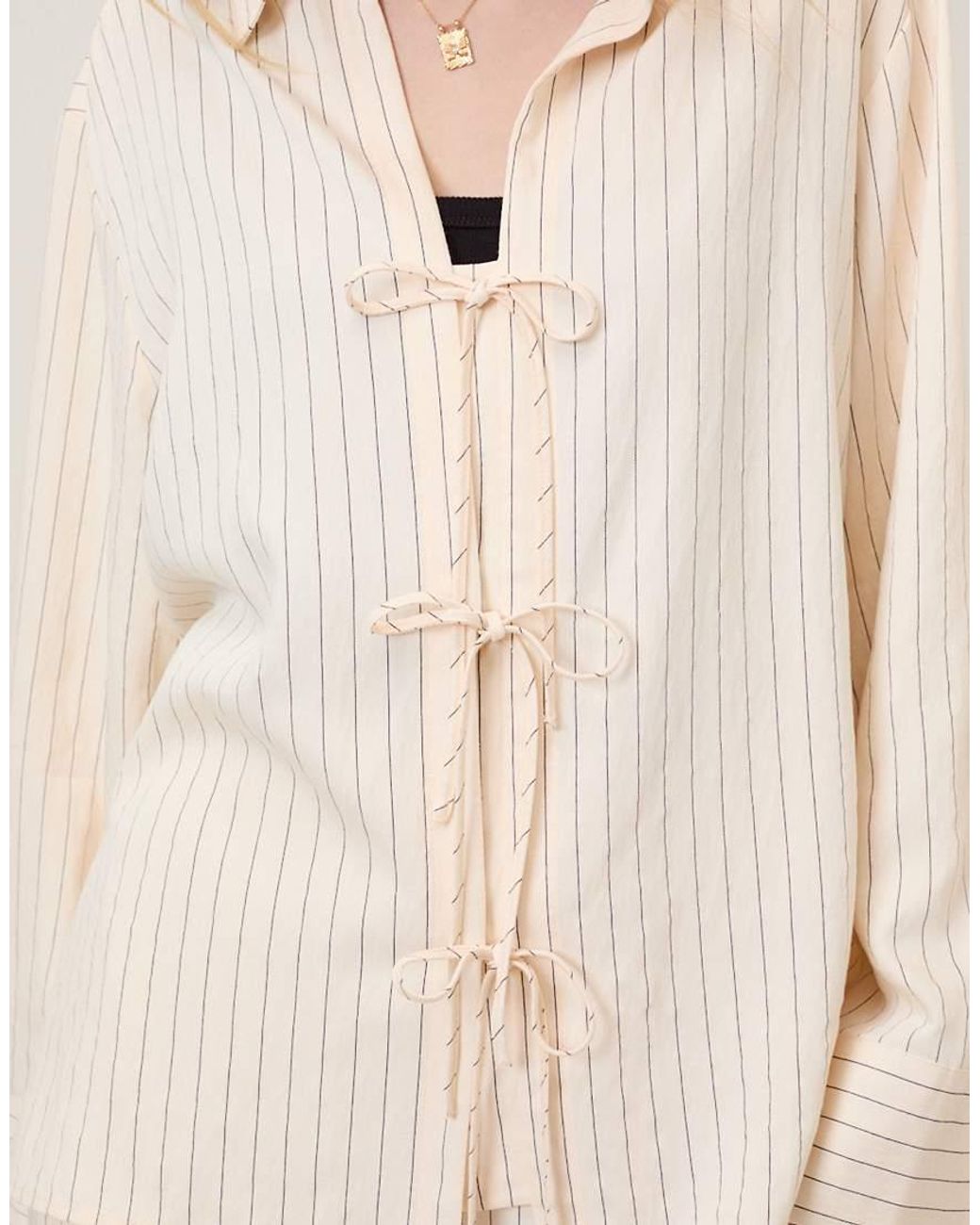 Nobody's Child Natural Binky Shirt With Tie Front