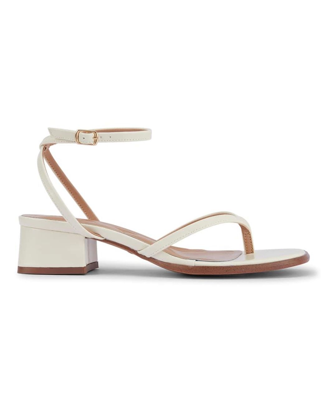 SEQWL Metallic Strappy Block Heel Sandals Open Toe With Ankle Strap