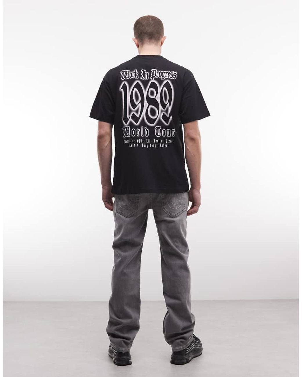 True Religion Gray Ricky Straight Jeans for men