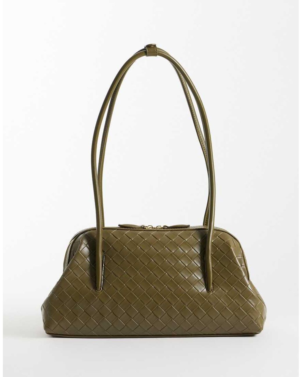 JW PEI Green Aveline Woven Shoulder Bag