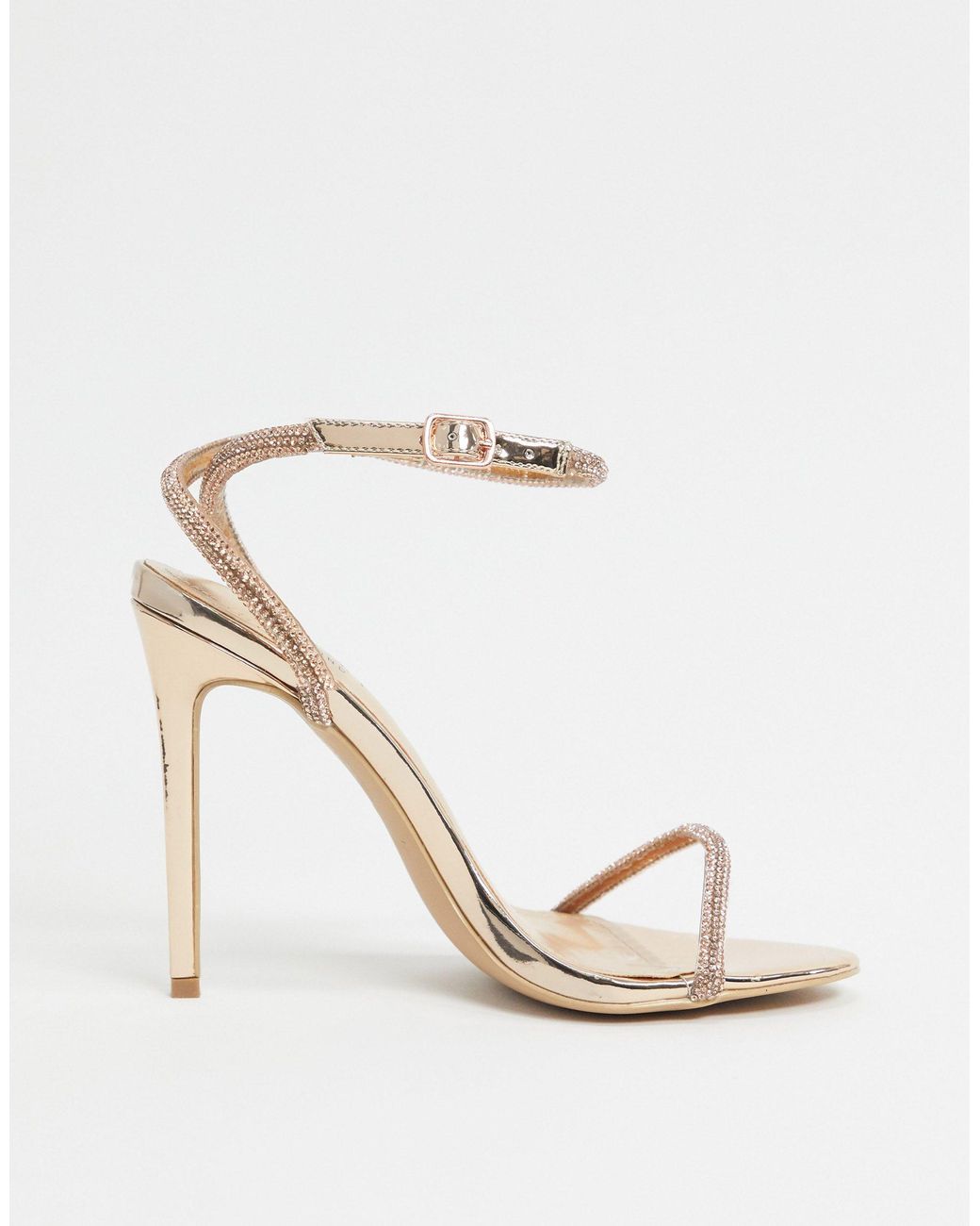 SIMMI London Peony spiral heeled sandals in gold snake | ASOS