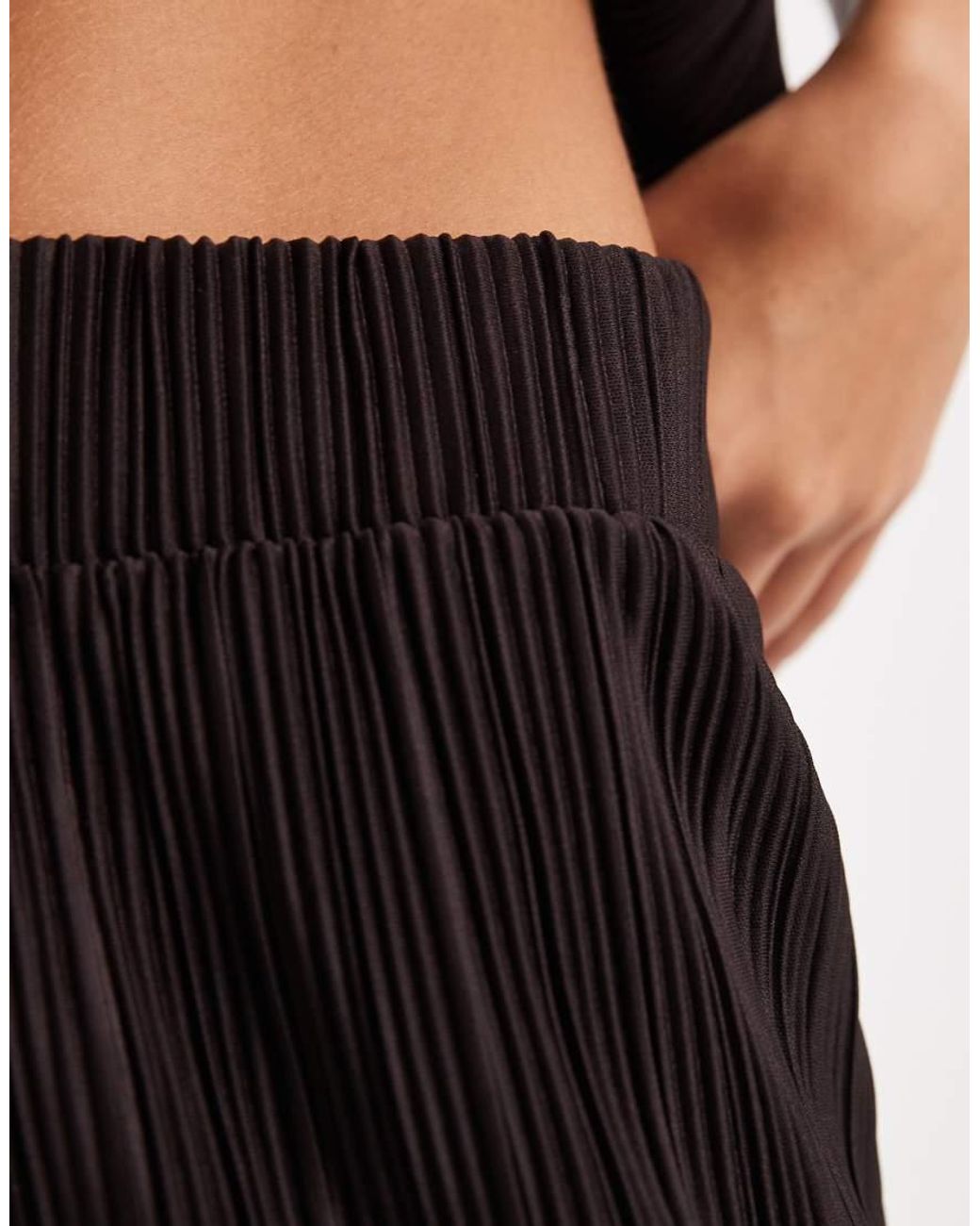 ONLY Black Plisse Wide Leg Pants
