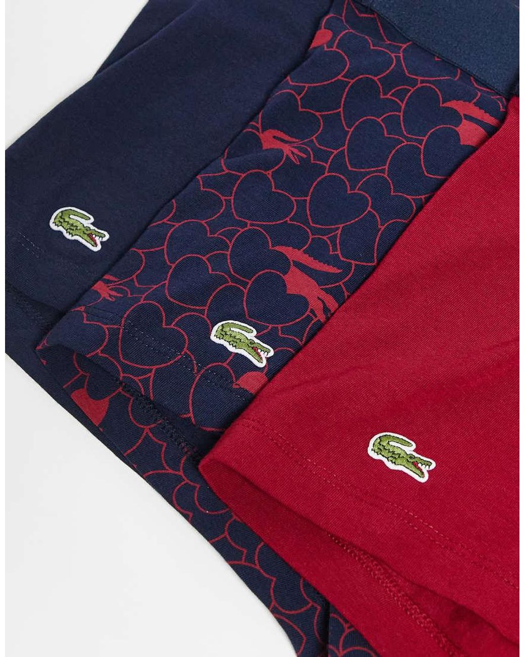 Lacoste Blue 3 Pack Valentines Trunks for men