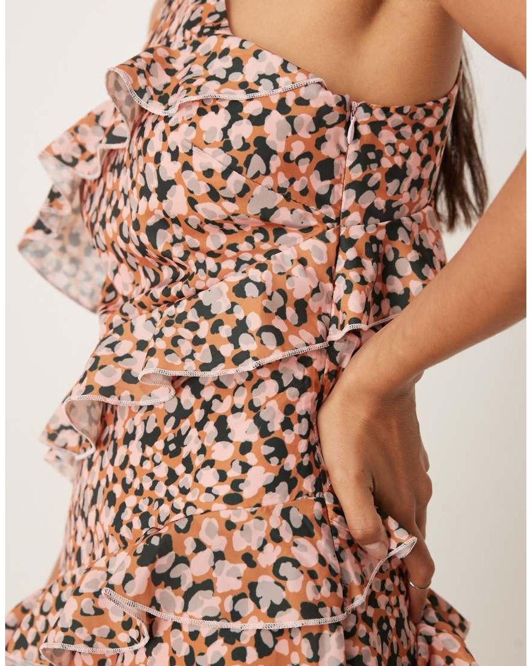 Pretty Lavish Natural Katy Ruffle Midaxi Dress