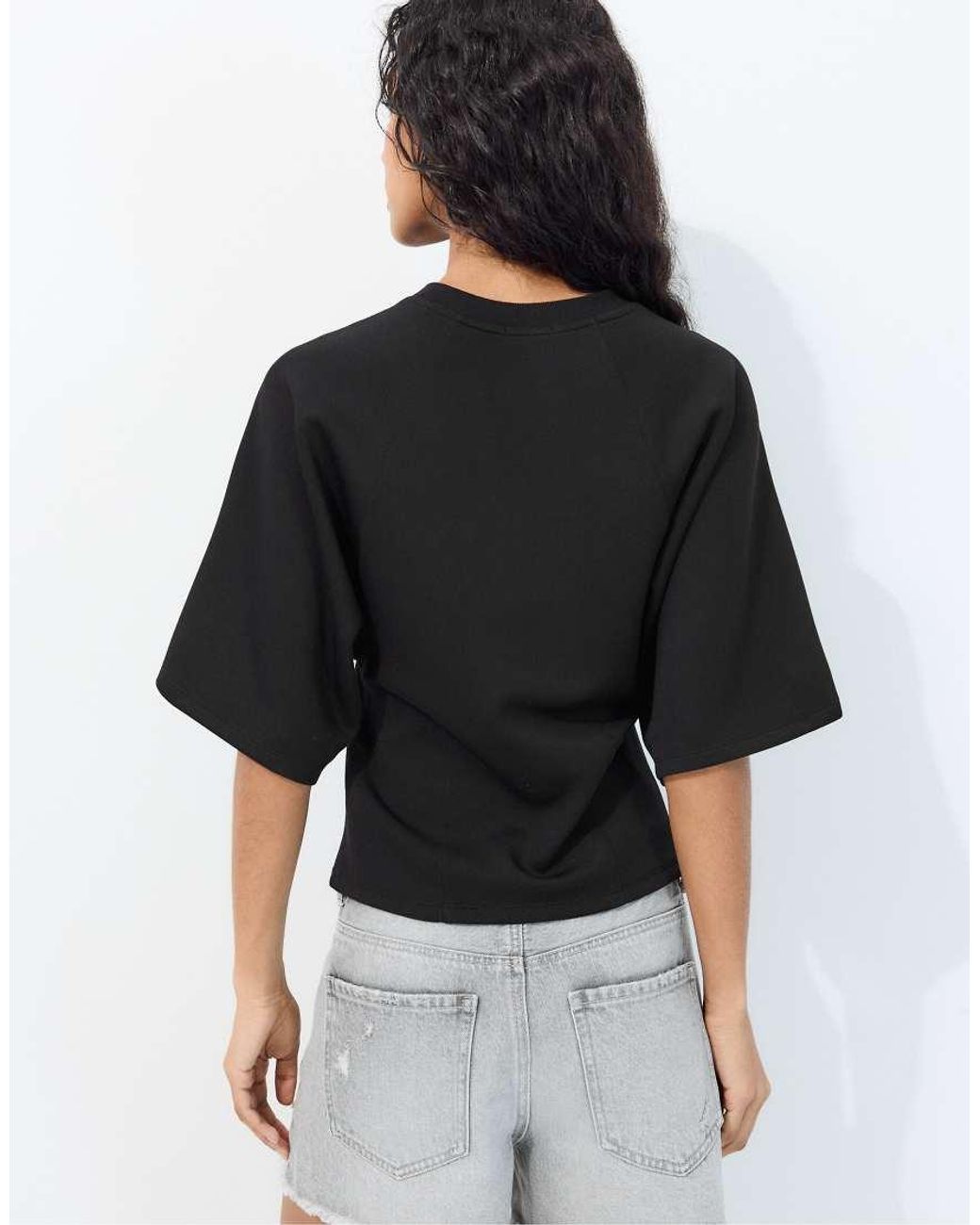 Stradivarius Black Soft-Touch Short Sleeve T-Shirt