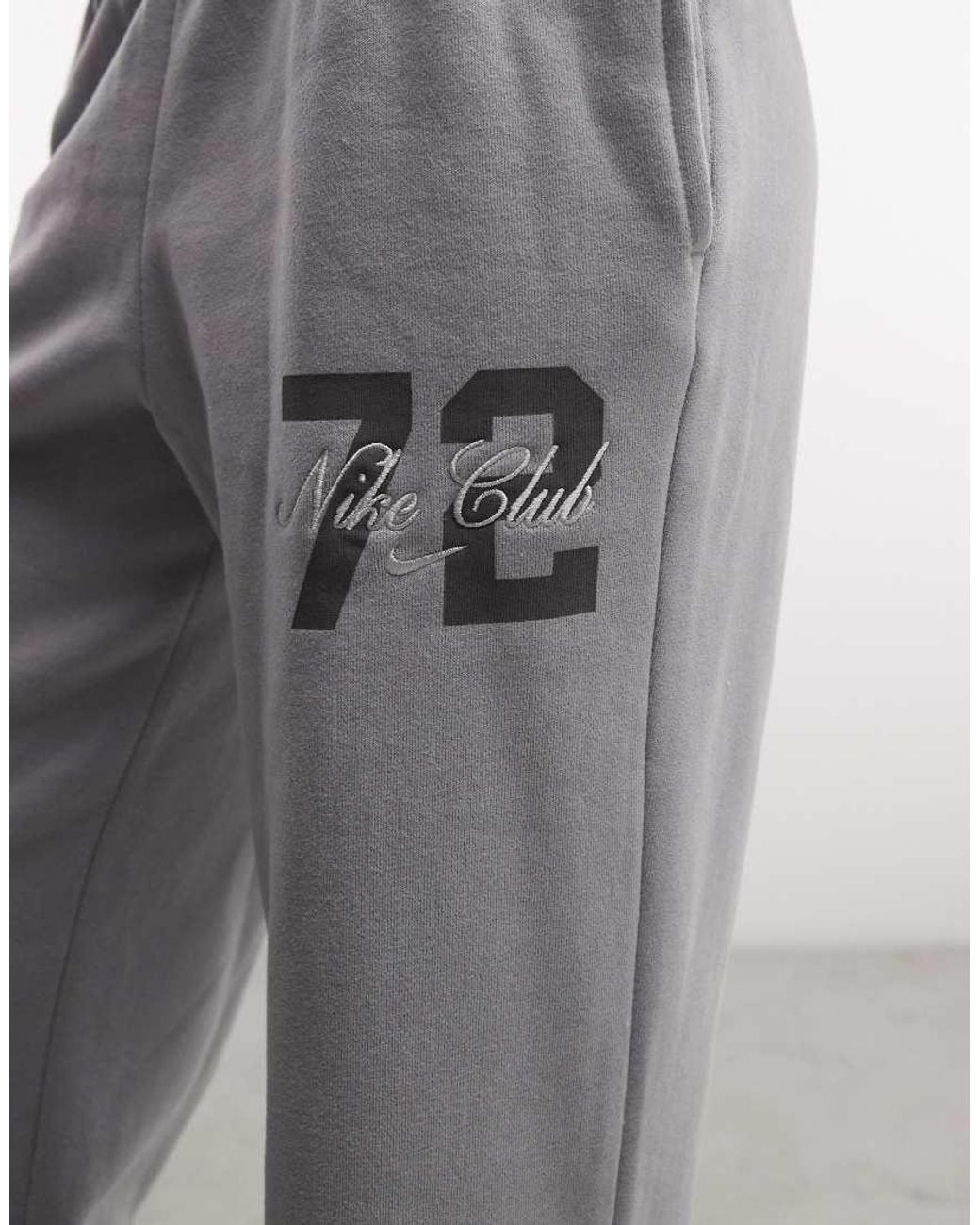 Nike Gray Studio Fleece Mid Rise Open Hem Joggers