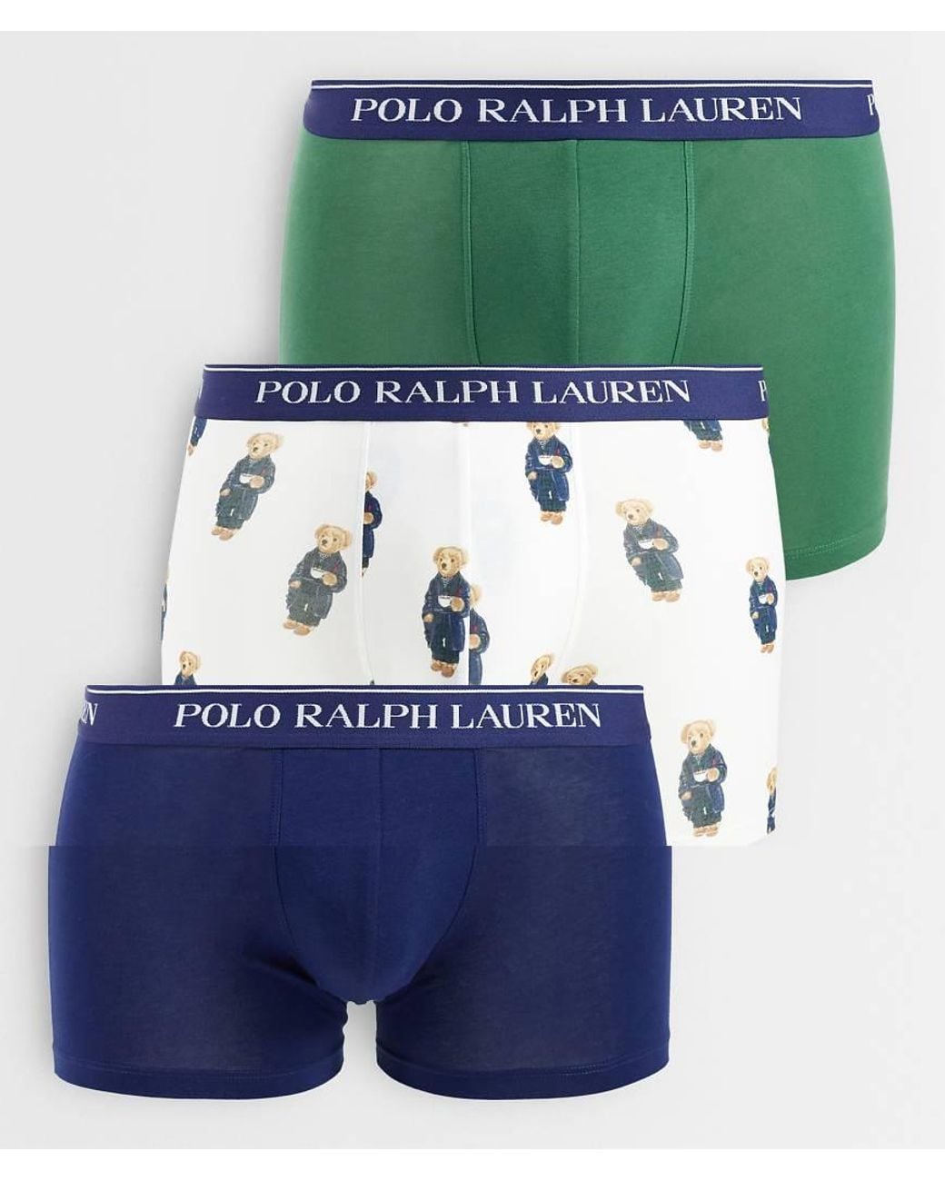 Polo Ralph Lauren Green 3 Pack Logo Waistband Trunks for men