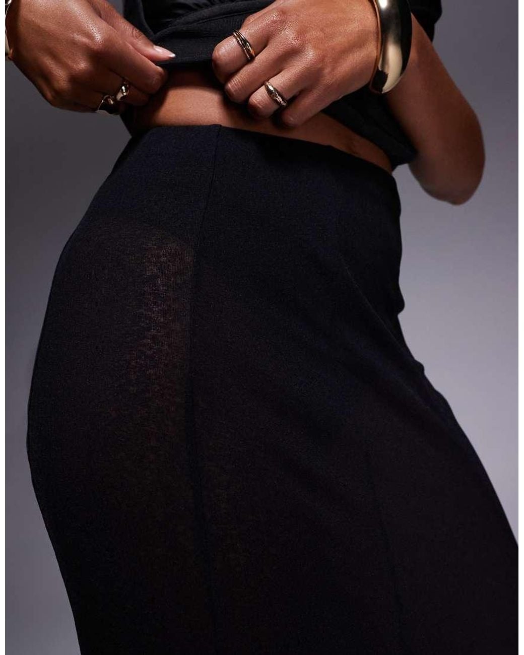 ASOS Blue Godet Semi Sheer Maxi Skirt
