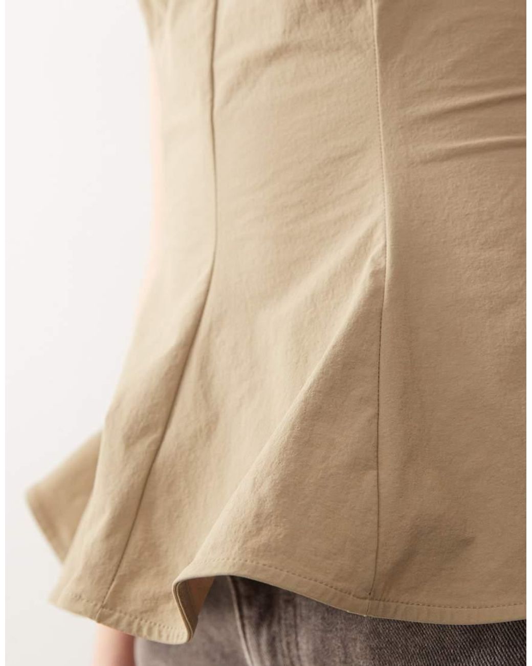Monki Natural Peplum Top