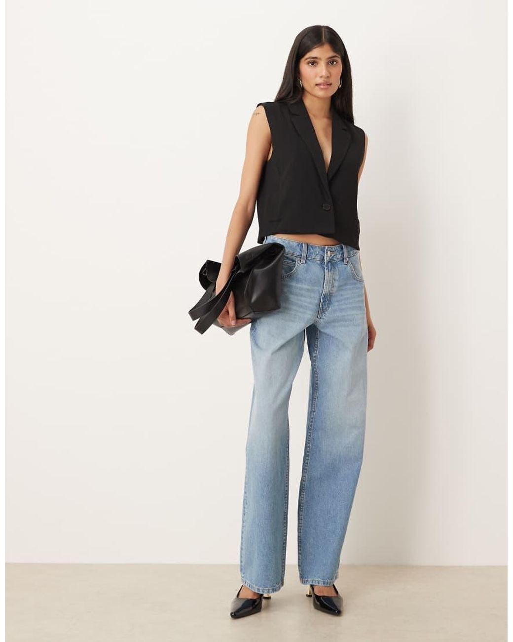 Jdy Black Cropped Waistcoat