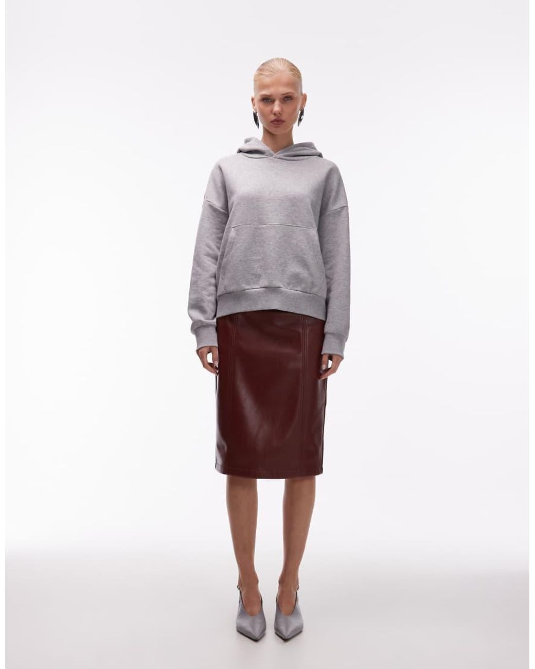 ASOS White Oversized Brushback Hoodie