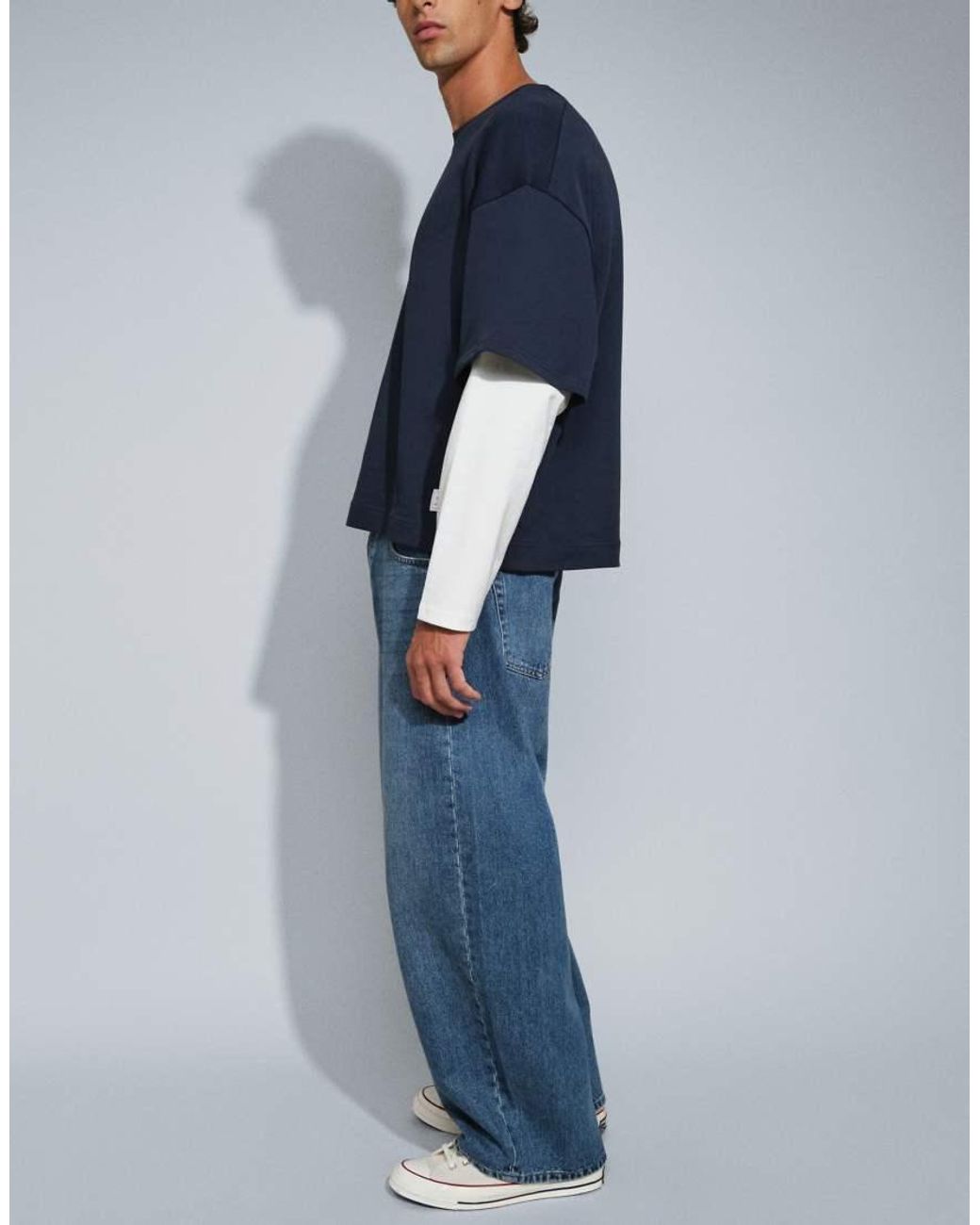 Only & Sons Blue Kayce Barrel Fit Jeans for men