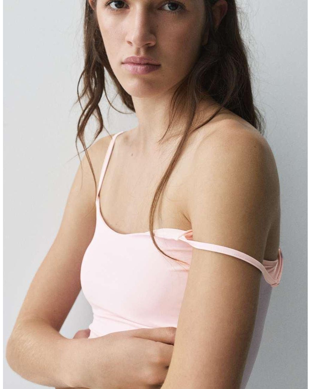 Pull&Bear Pink Adjustable Thin Strap Top