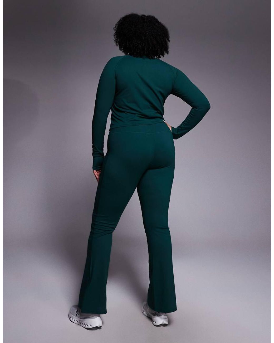 4505 Green Curve Icon High Waist Slim Kick Yoga legging