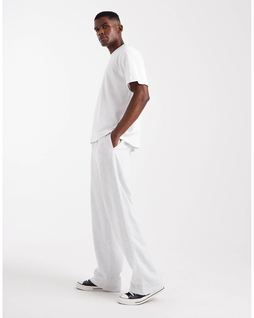 Jack & Jones White Loose Sweatpants for men