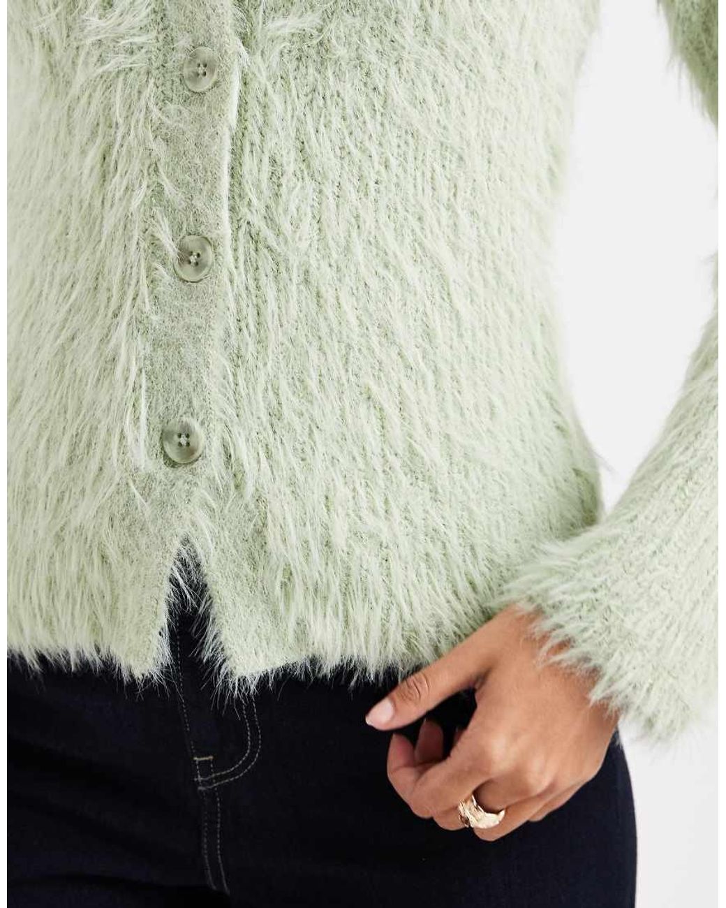 ASOS Green Knitted V Neck Cardigan