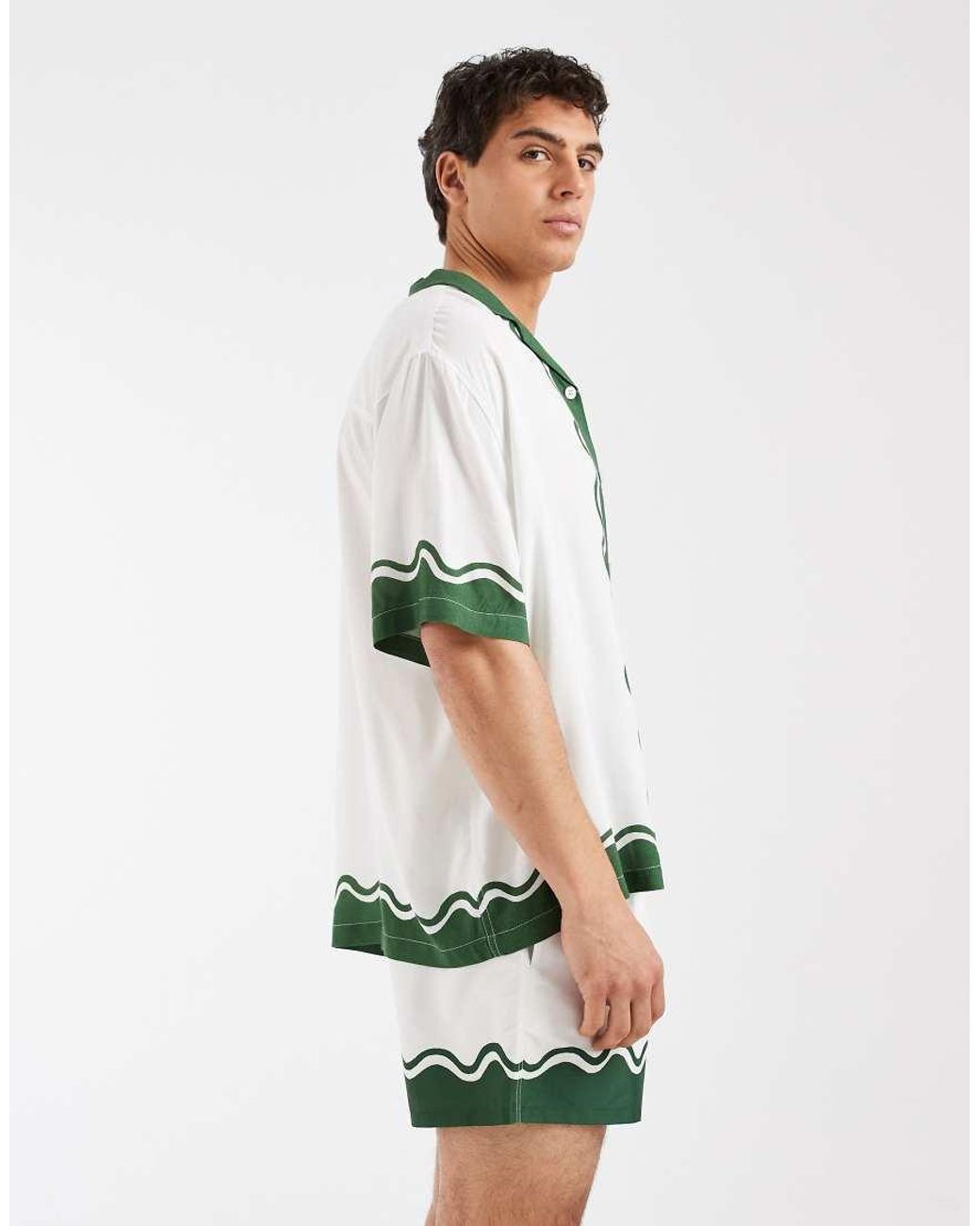 ASOS White Co-Ord Swim Shorts for men