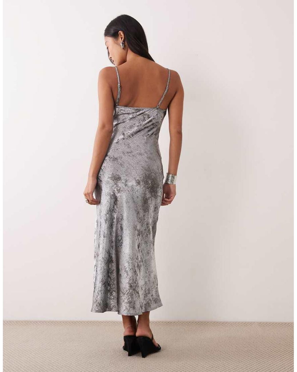 Vero Moda Metallic Cami Strap Shimmer Detail Maxi Dress