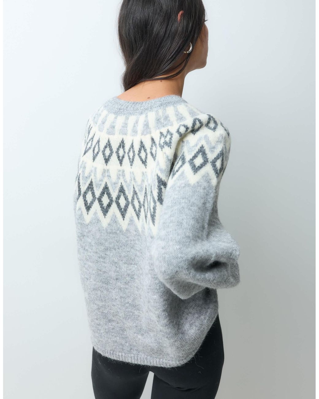 ONLY Gray Fair isle strickpullover