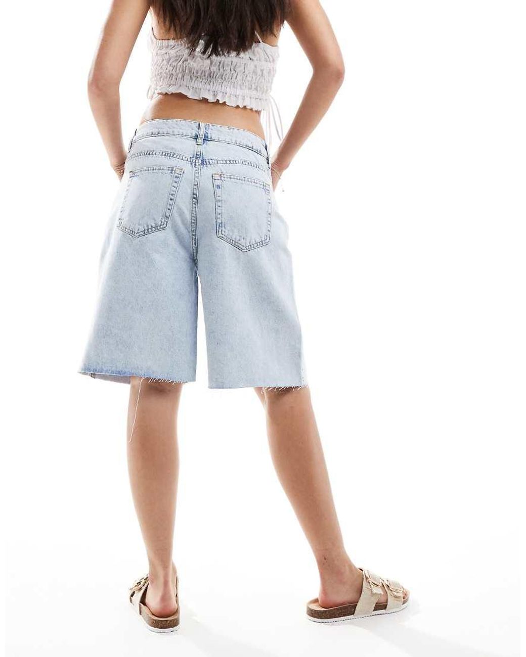 Pimkie Longline Bermuda Denim Shorts in Blue Lyst UK