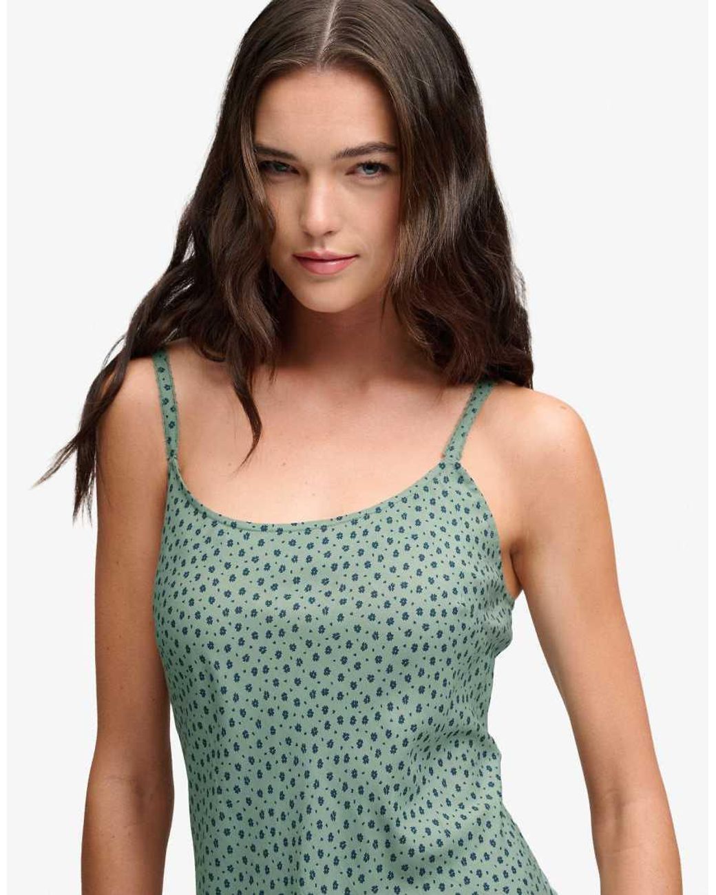 Superdry Blue Printed Cami Mini Dress