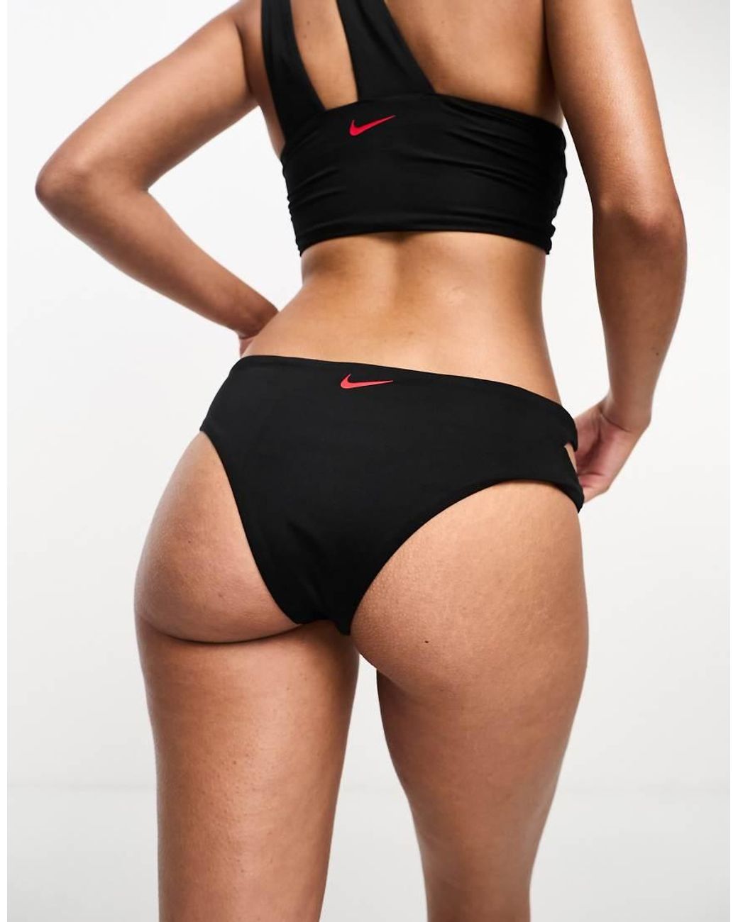 Nike Red Nike Icon Sneakerkini Asymmetrical Bikini Bottoms