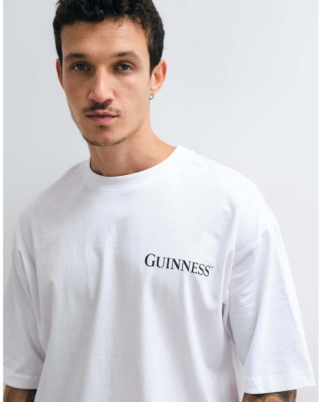 ASOS White Oversized T-shirt With Guinness Print for men