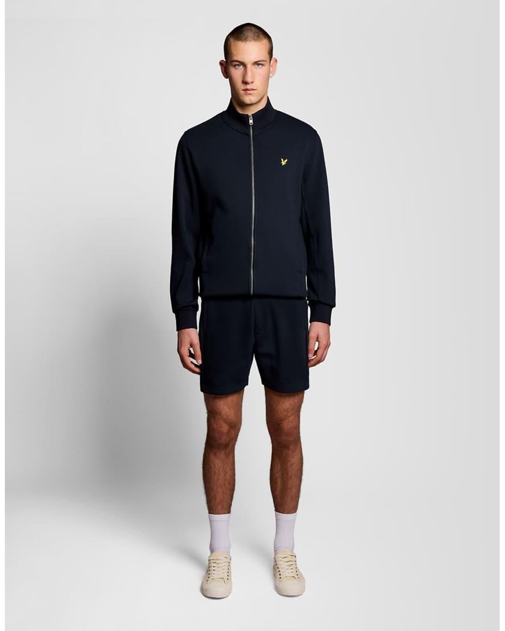 Lyle & Scott Blue Mid Bottoms Pique Track Short for men
