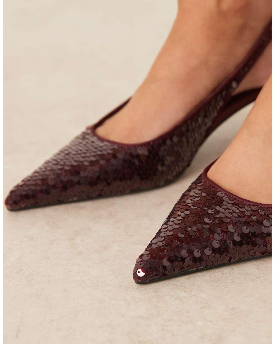 ASOS Natural Skip Slingback Kitten Heel Shoes