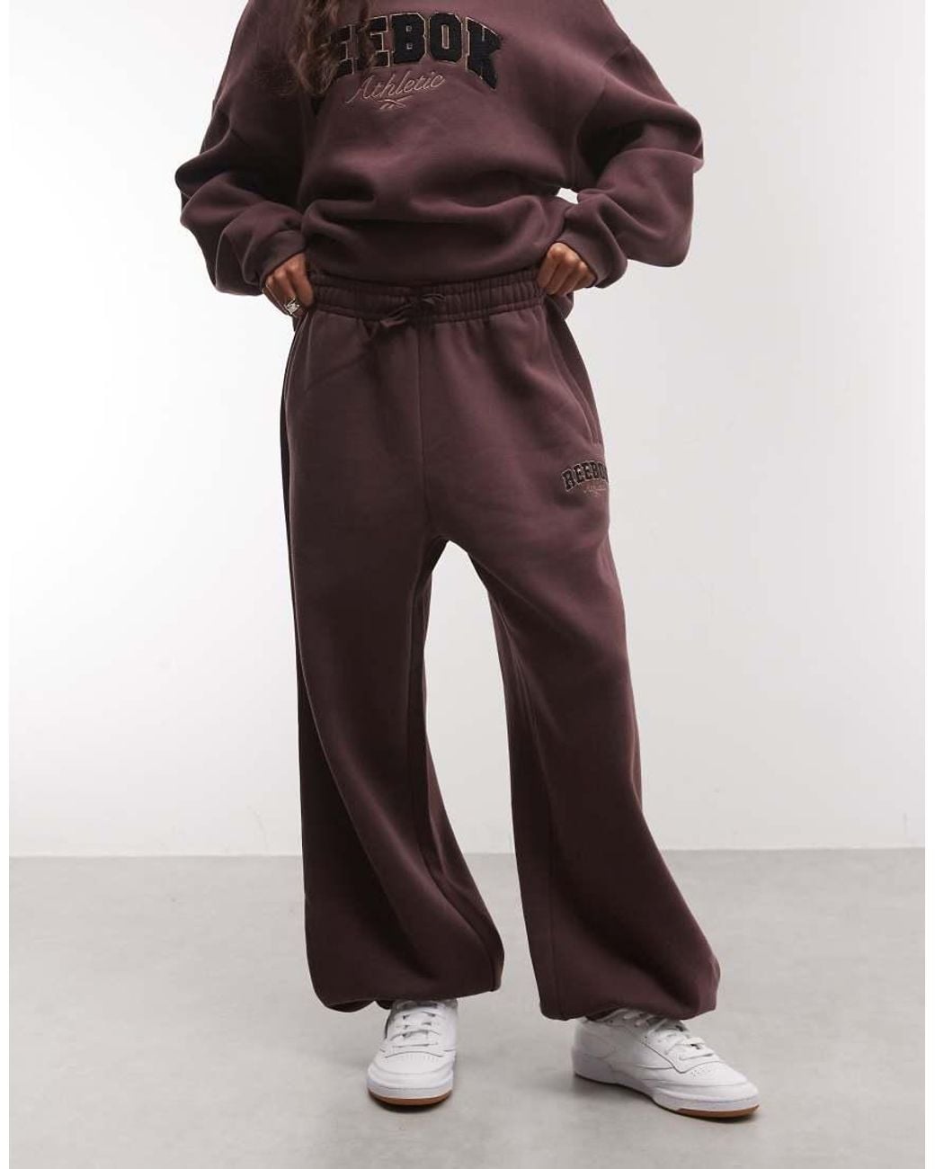 Reebok Purple Elevated Athletic Relaxed Open Hem jogger
