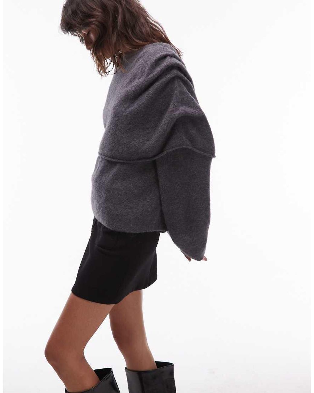& Other Stories Blue Wool-alpaca Blend Swaddled Drape Sweater