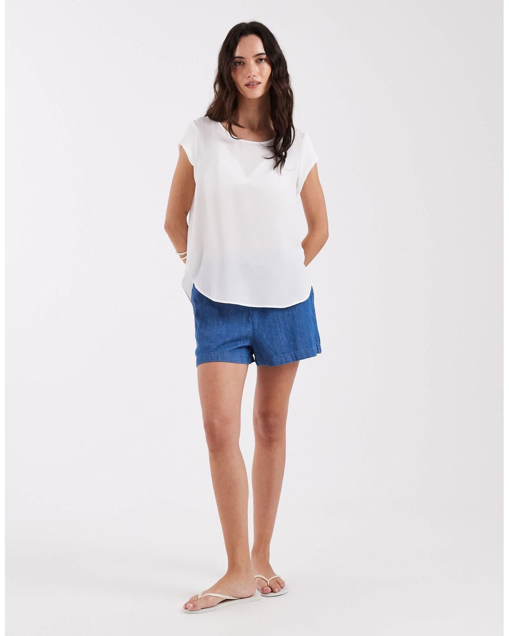 ONLY White Zip Back Blouse