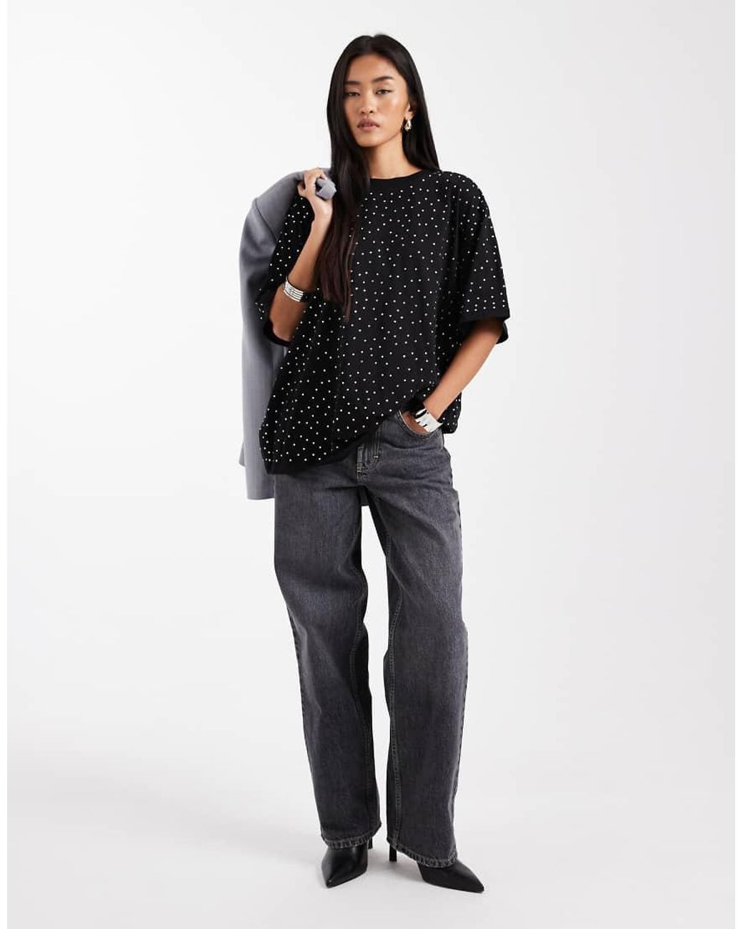 ASOS Black Ded Oversized T-shirt