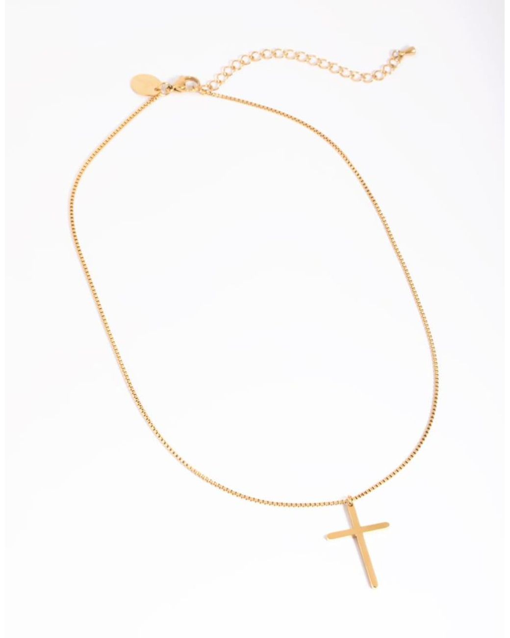 Lovisa Metallic Waterproof Plated Stainless Steel Cross Necklace