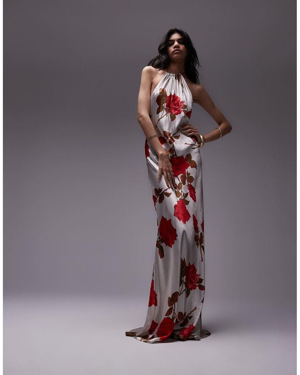 TOPSHOP Halter Neck Maxi Bias | Lyst UK