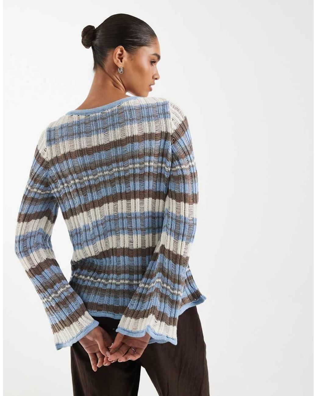 ASOS Blue Knitted Ladder Stitch Cardigan
