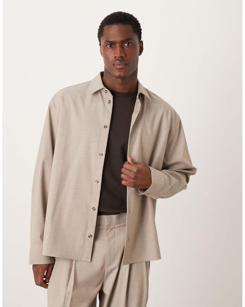 ASOS Natural Oversized Boxy Suit Jacket for men