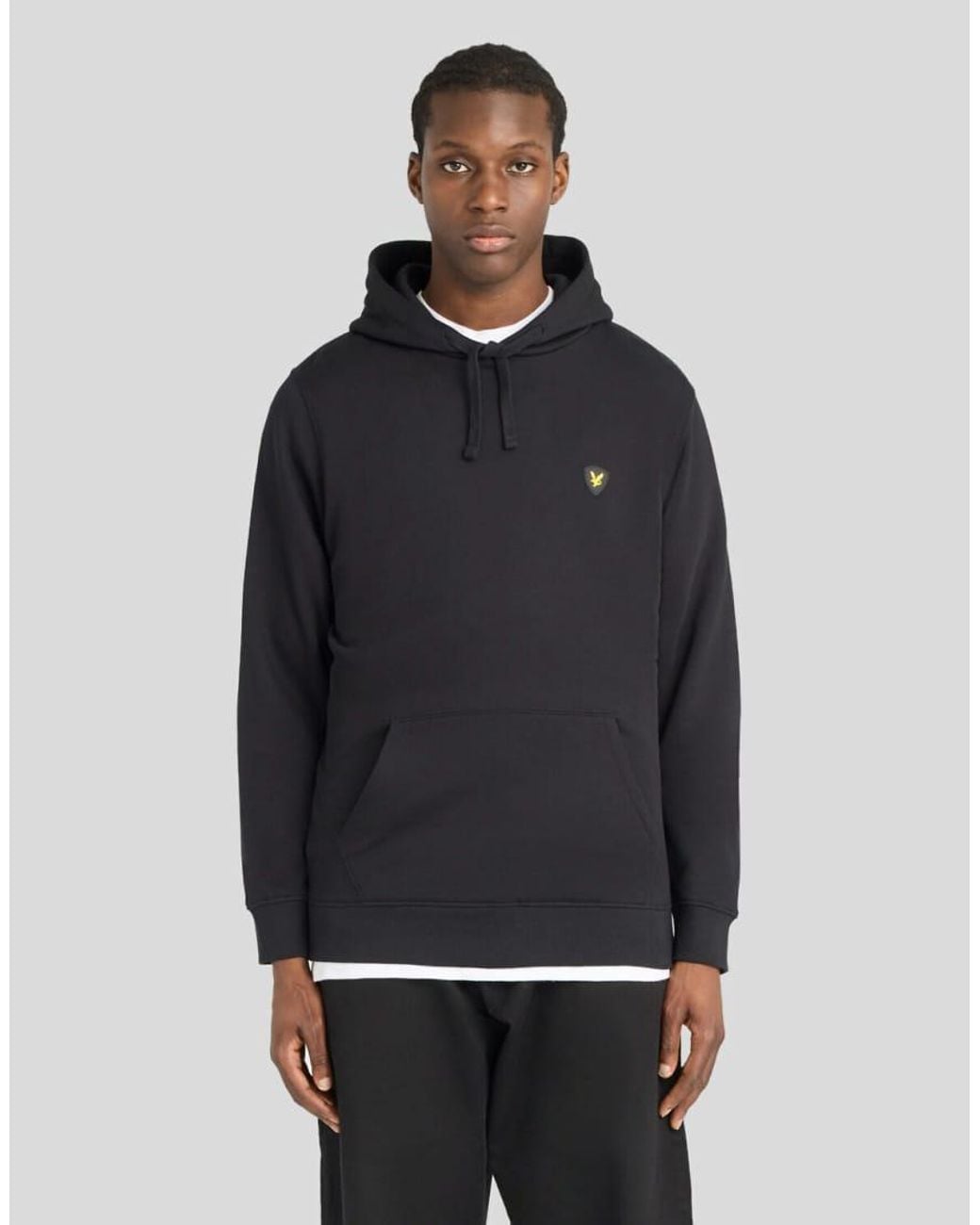 Lyle & Scott Blue Mid Layers Shield Badge Pullover Hoodie for men