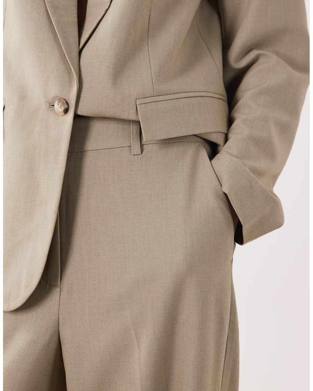 Vila Natural Tailored Straight Leg Trousers Co-ord