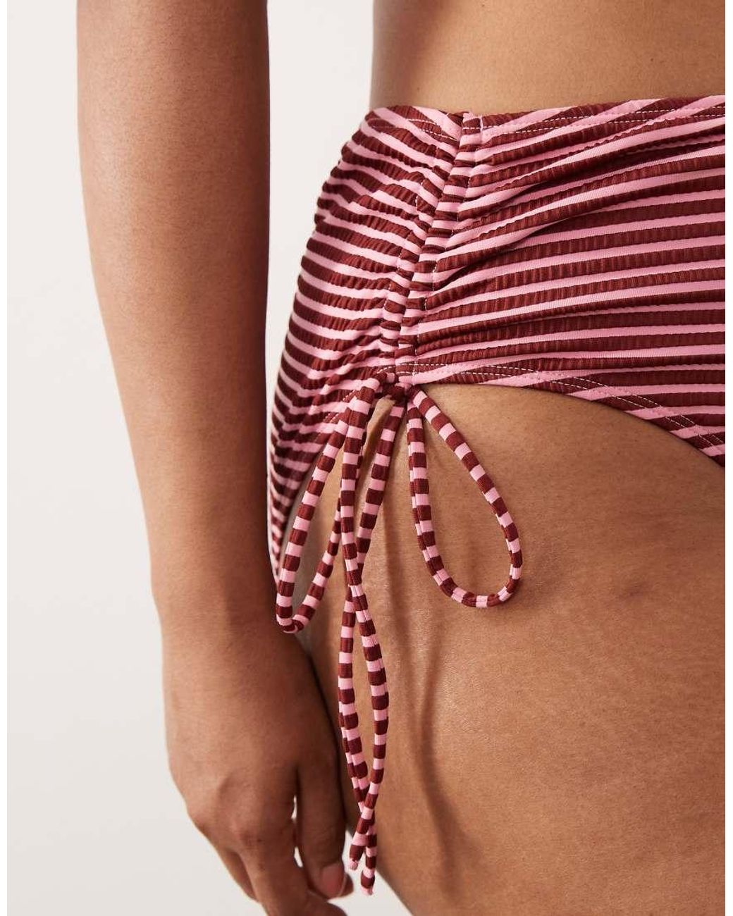 ASOS Red Asos Design Curve High Waist Bikini Bottom