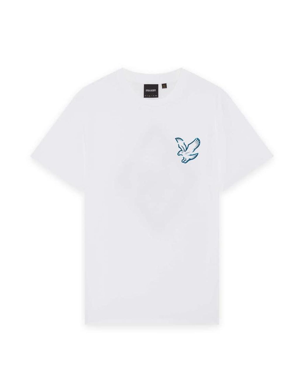Lyle & Scott White Ss T-Shirts Chrome Eagle Graphic T-Shirt for men