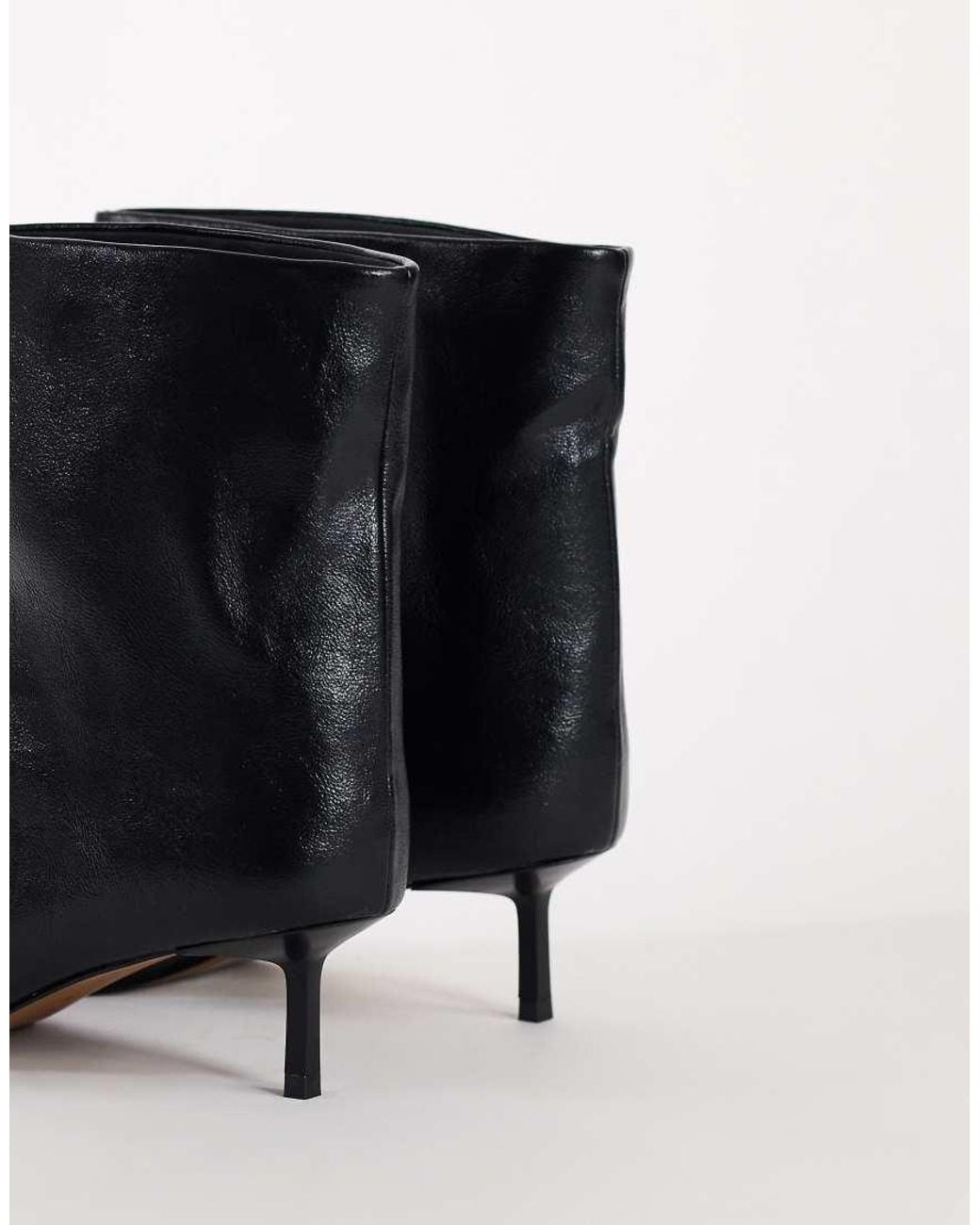TOPSHOP Black Kai Super Wide Heeled Ankle Boot