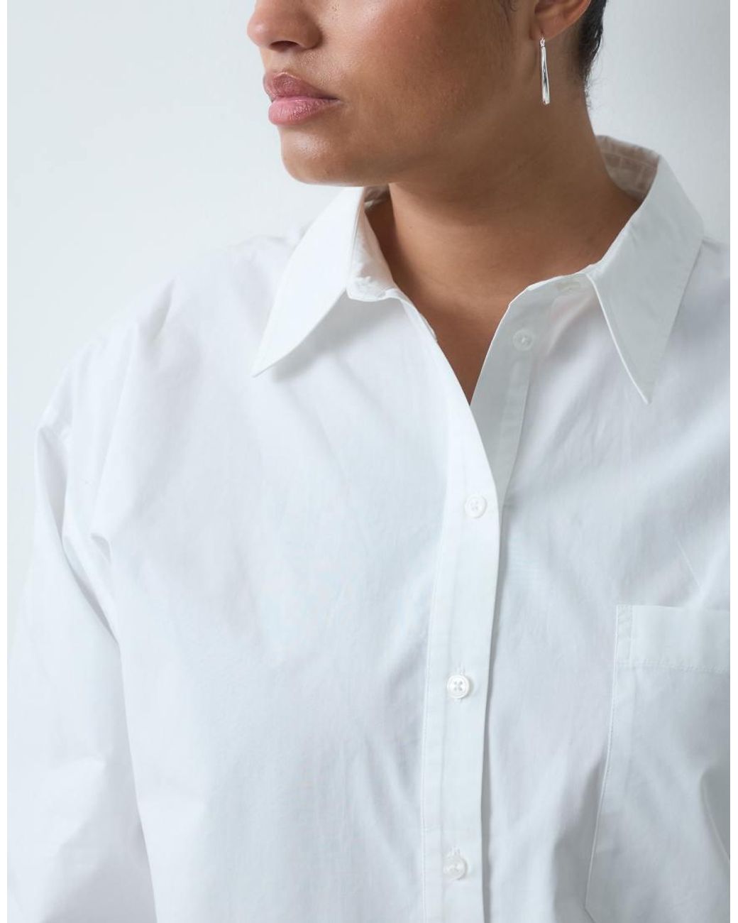 ASOS White Asos Design Curve Classic Cotton Shirt