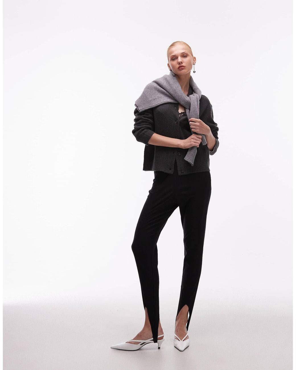 ASOS Black Knitted Collared Cardigan