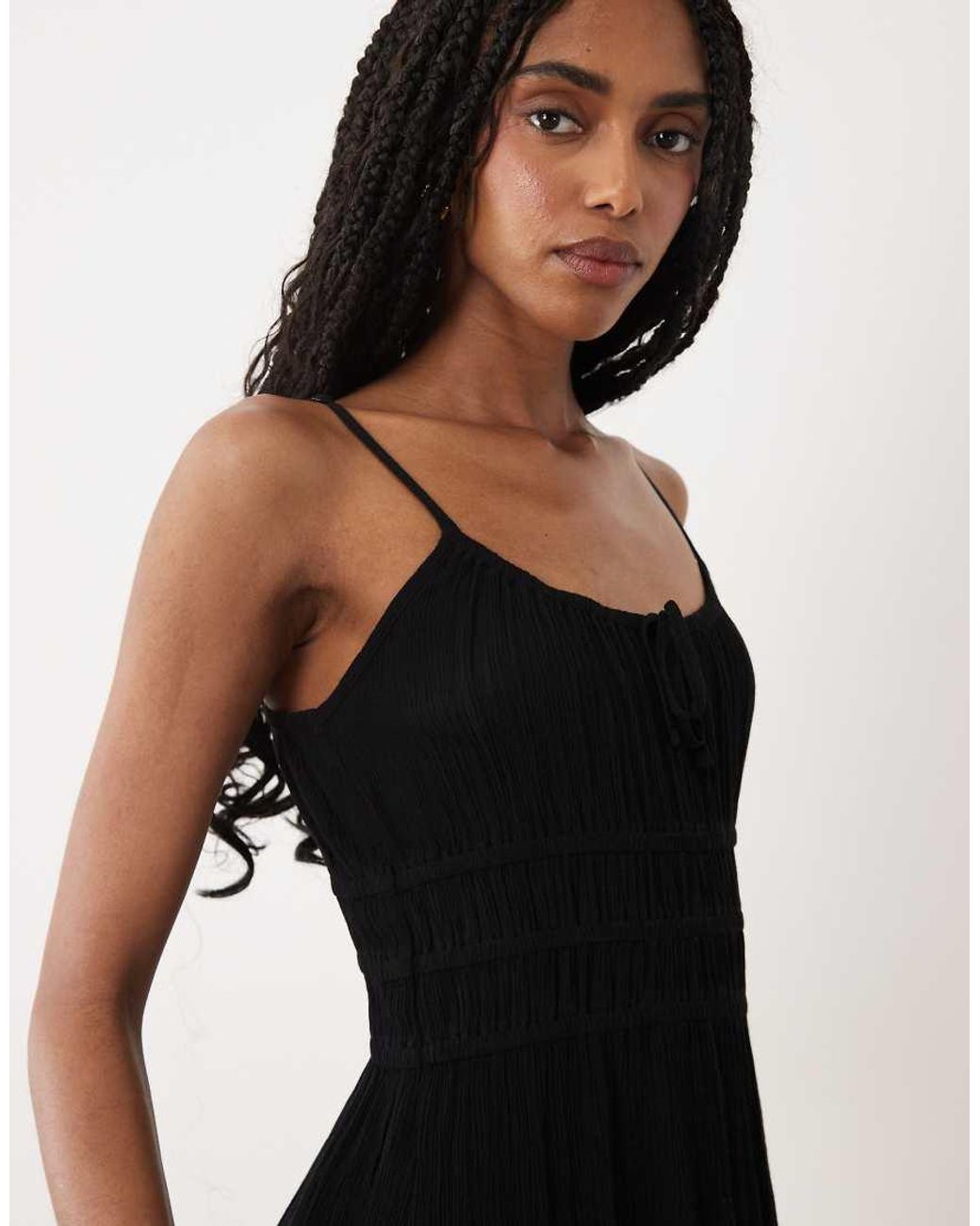 Miss Selfridge Black Cheesecloth Mini Sun Dress