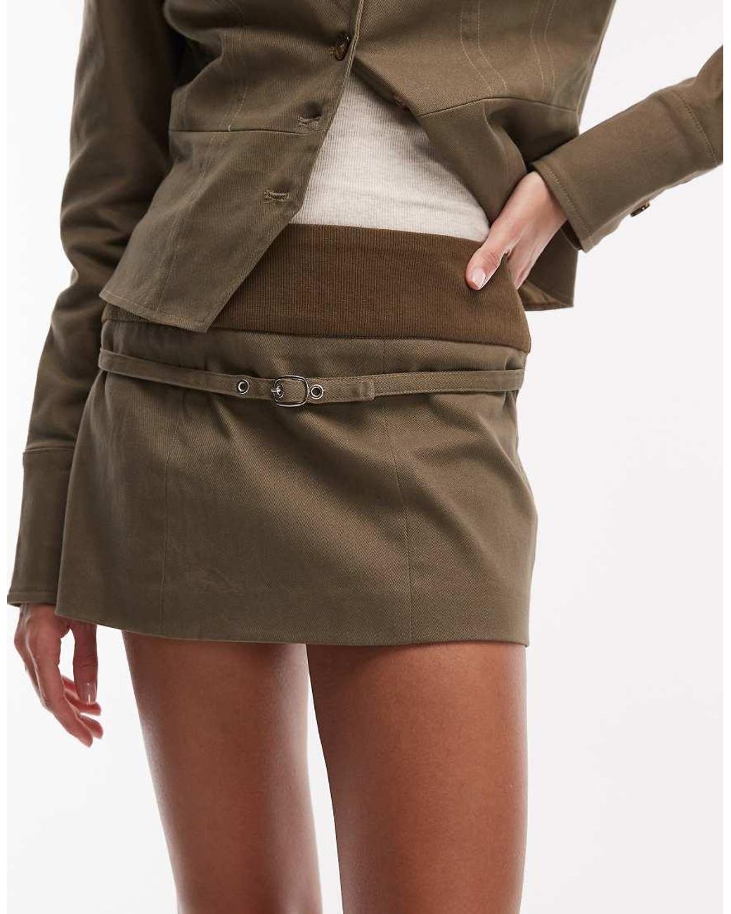 Motel Natural Desau Twill Mini Skirt