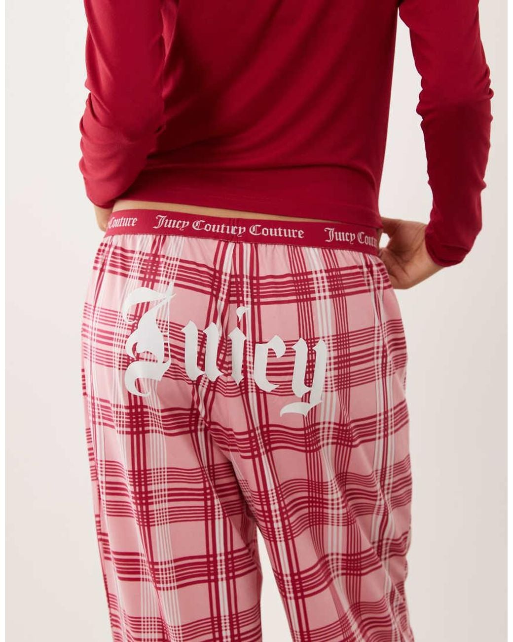 Juicy Couture Red Heiress Logo Long Sleeve Crew Neck Pyjama Set