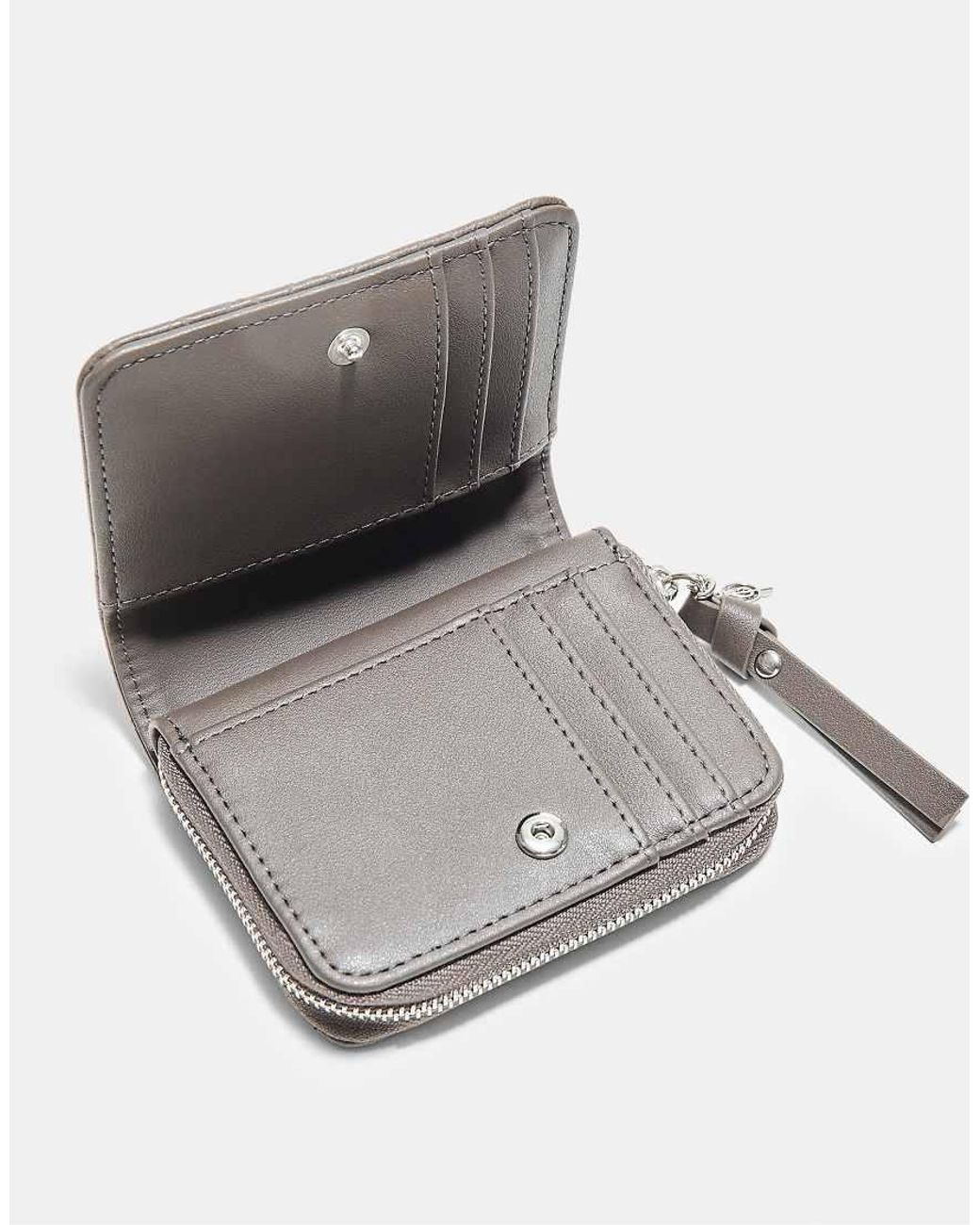 Stradivarius White Braided-Effect Card Holder Purse