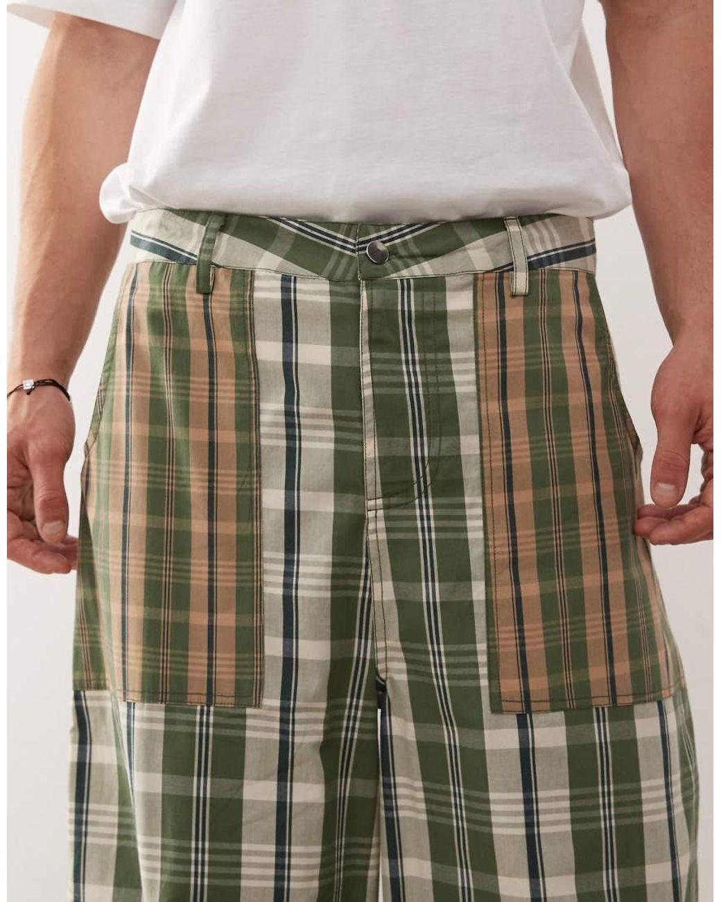 Collusion Green baggy Cargo Pants for men
