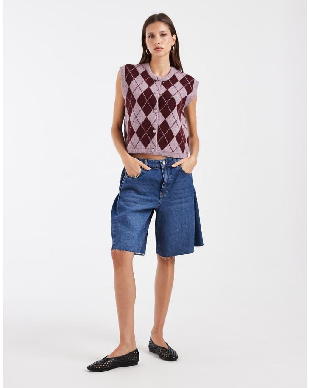 Vero Moda Red Cropped Knitted Vest